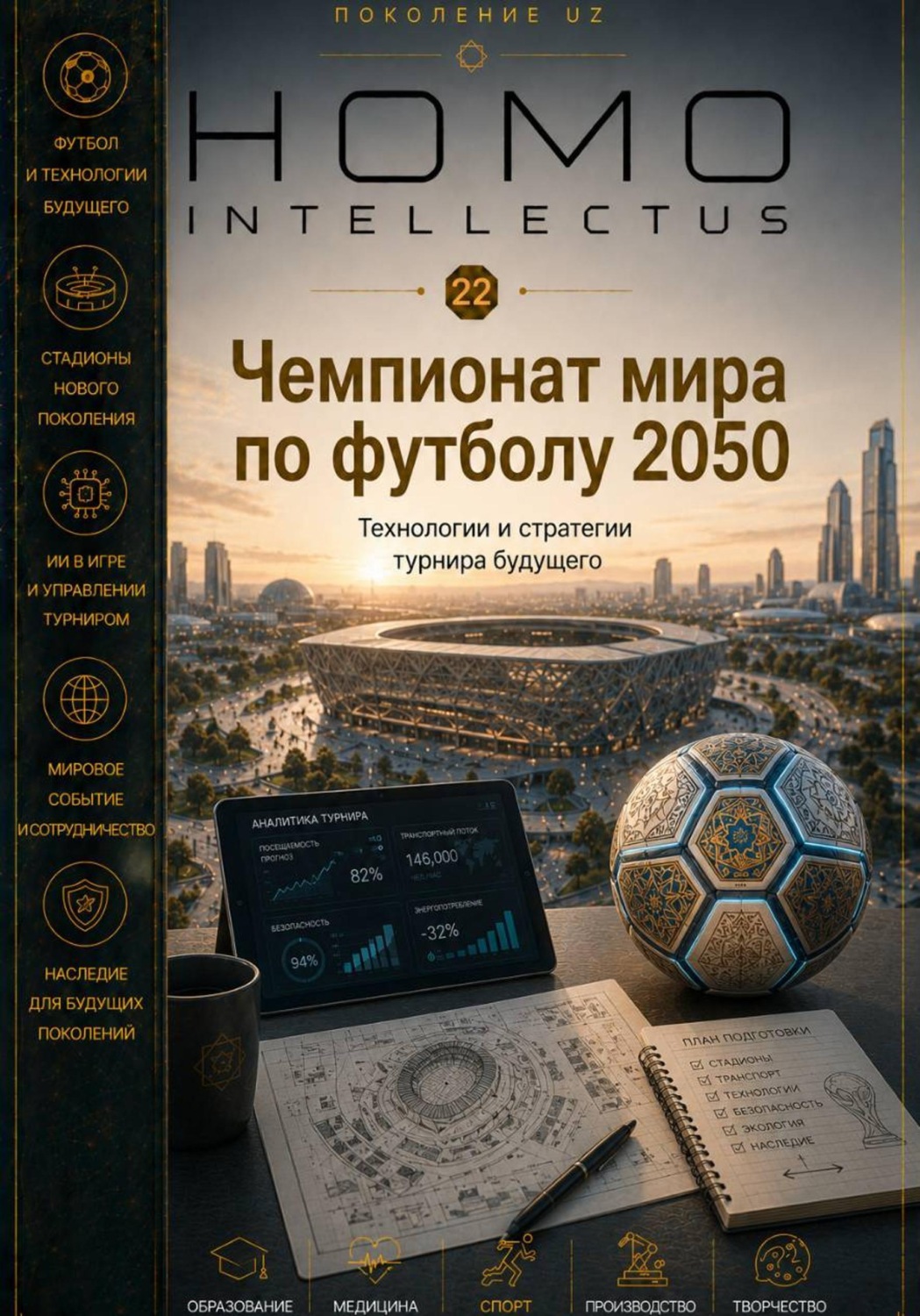 Обложка книги «Чемпионат мира по футболу 2050. Homo Intellectus»