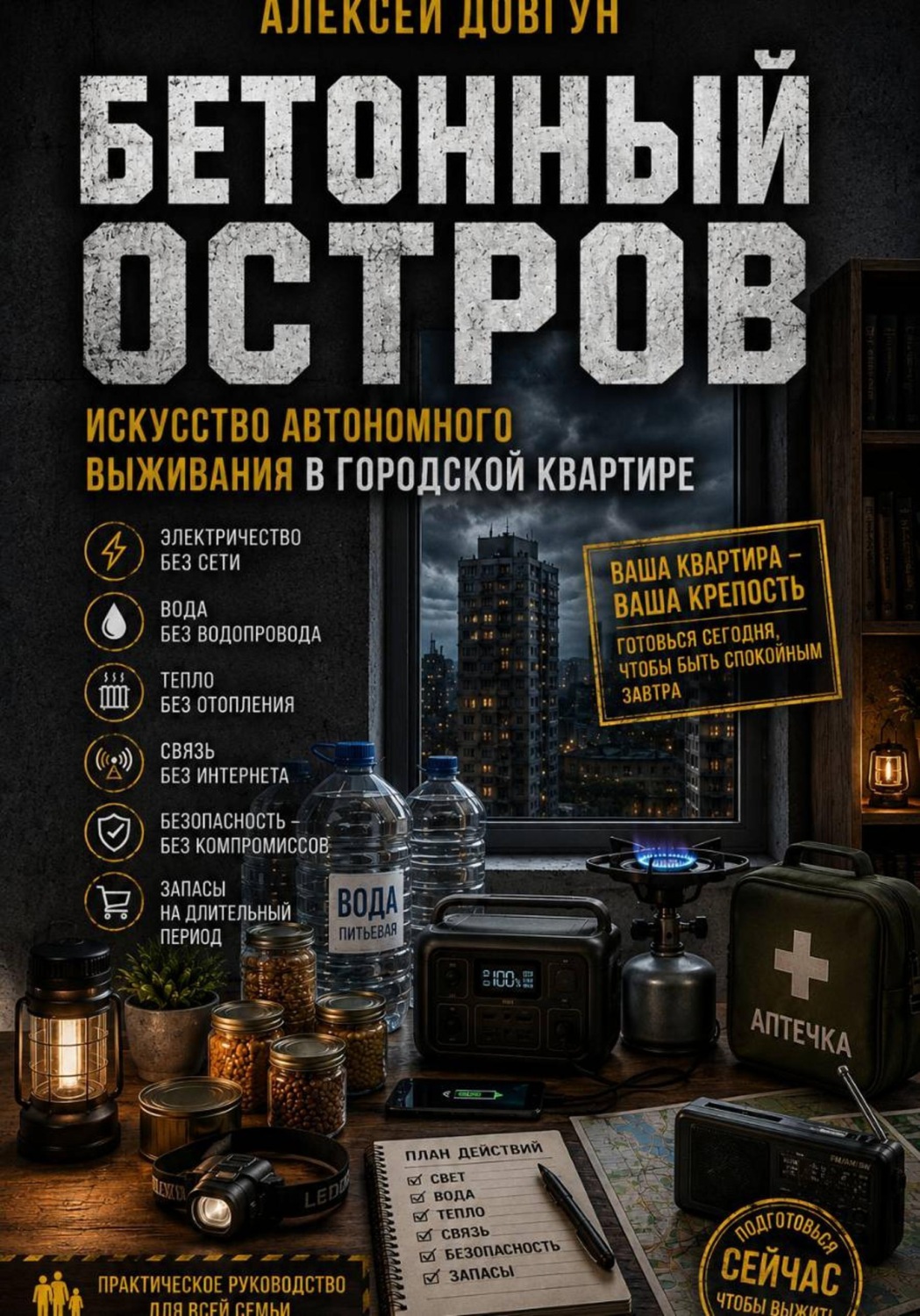 Обложка книги «Бетонный остров: Искусство автономного выживания в городской квартире»
