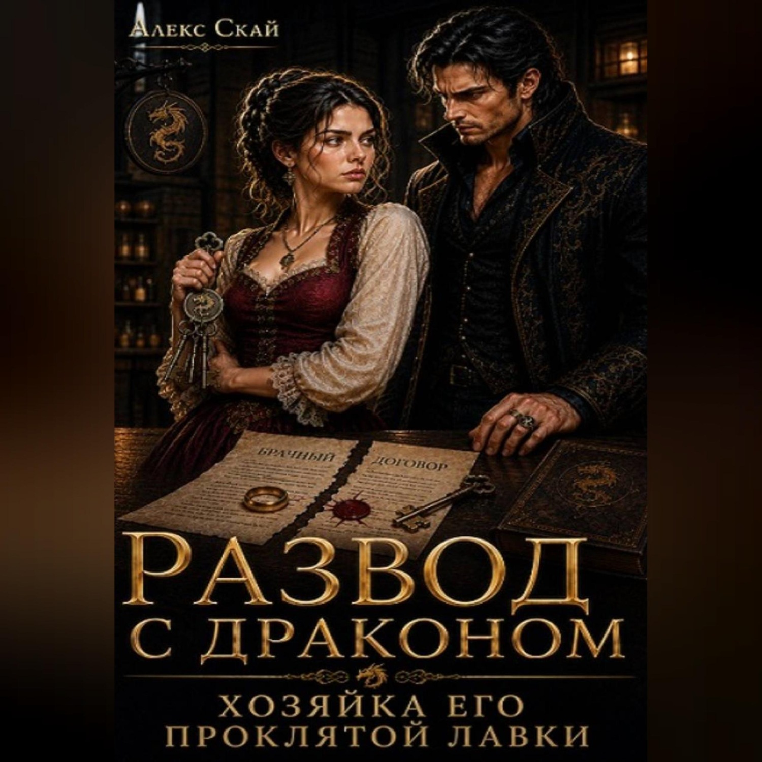 Обложка книги «Развод с драконом. Хозяйка его проклятой лавки»