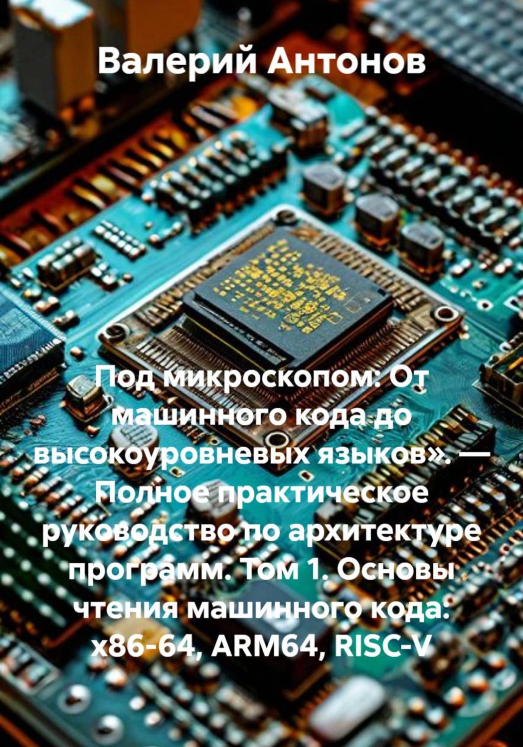 Обложка книги «Под микроскопом: От машинного кода до высокоуровневых языков». — Полное практическое руководство по архитектуре программ. Том 1. Основы чтения машинного кода: x86-64, ARM64, RISC-V»