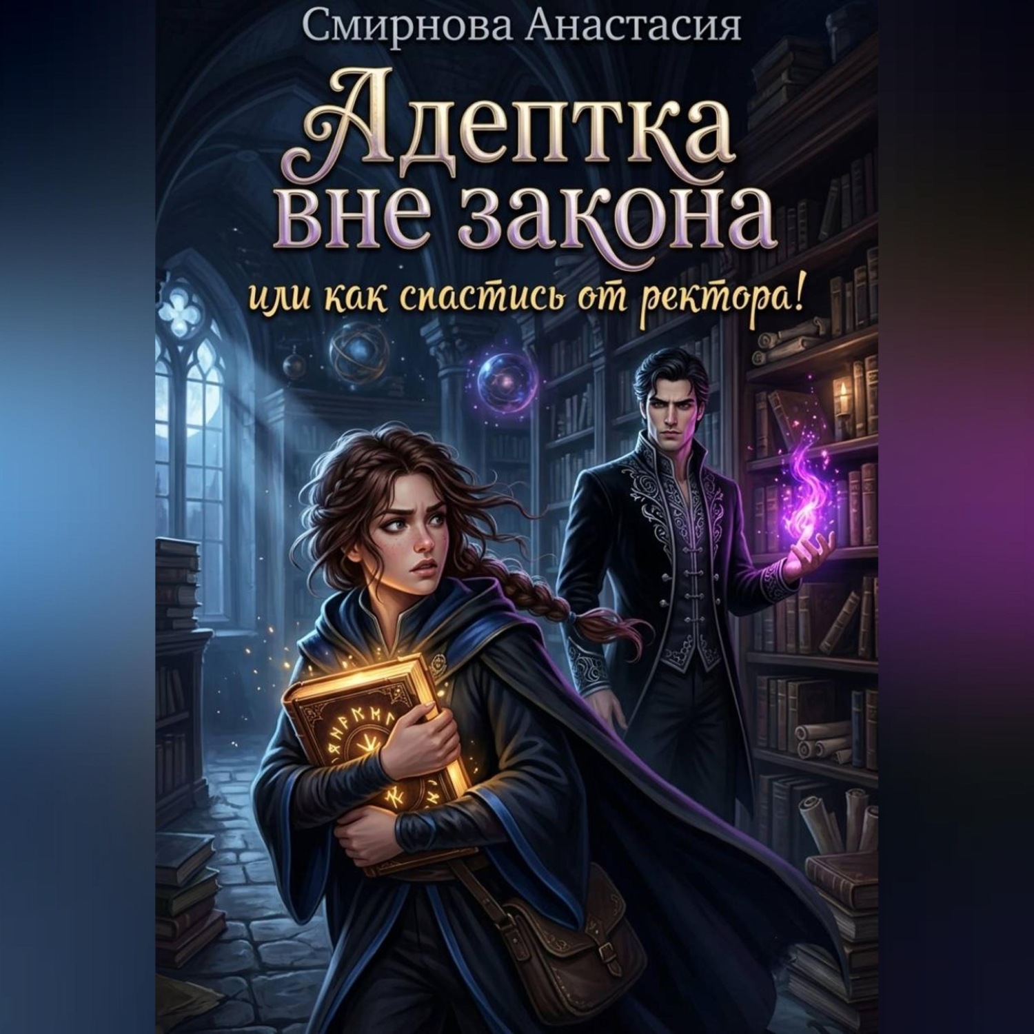 Обложка книги «Адептка вне закона, или Как спастись от ректора!»