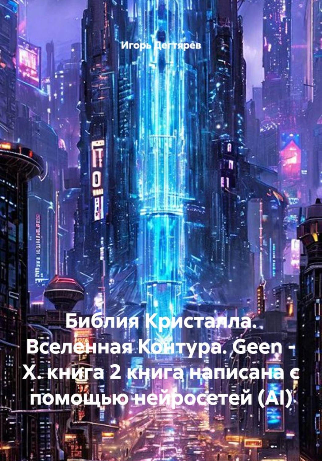 Обложка книги «Библия Кристалла. Вселенная Контура. Geen - X. книга 2 книга написана с помощью нейросетей (AI)»