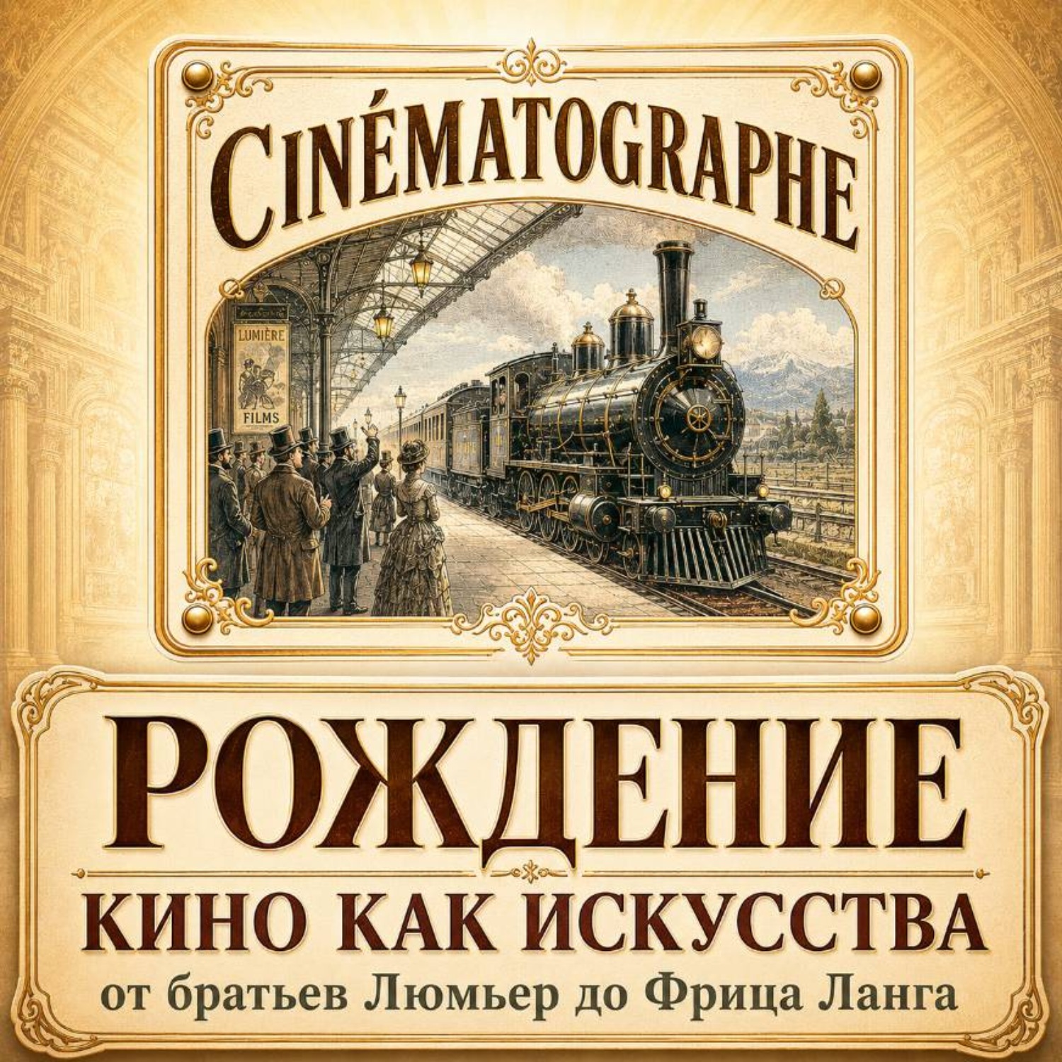 Обложка книги «Рождение кино как искусства: от братьев Люмьер до Фрица Ланга»