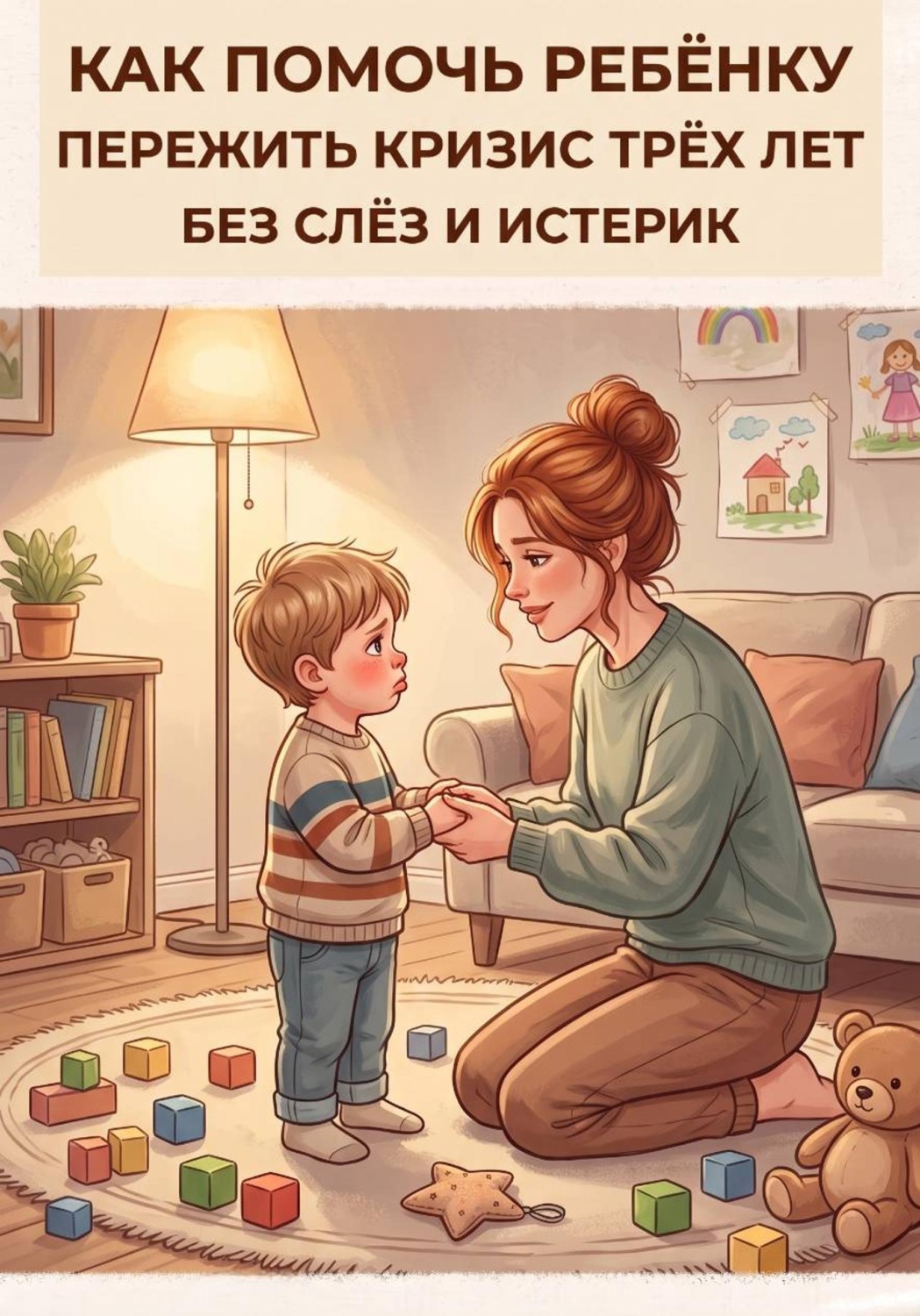 Обложка книги «Как помочь ребёнку пережить кризис трёх лет без слёз и истерик»