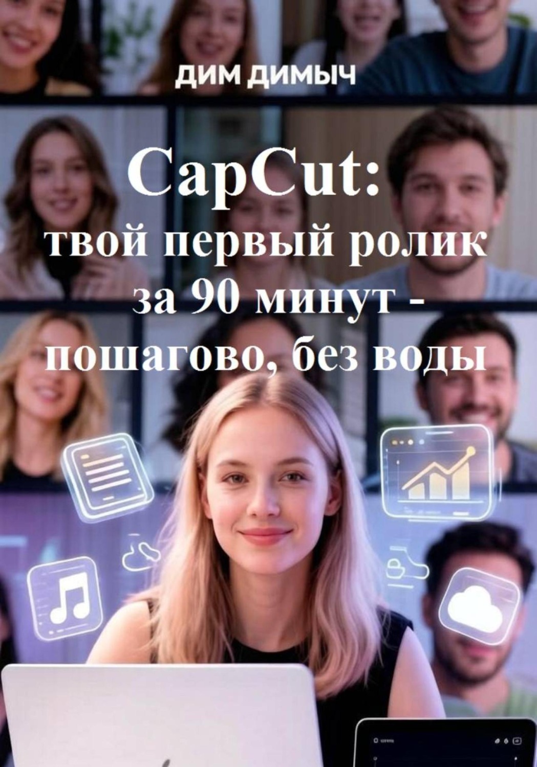 Обложка книги «CapCut: твой первый ролик за 90 минут — пошагово, без воды»