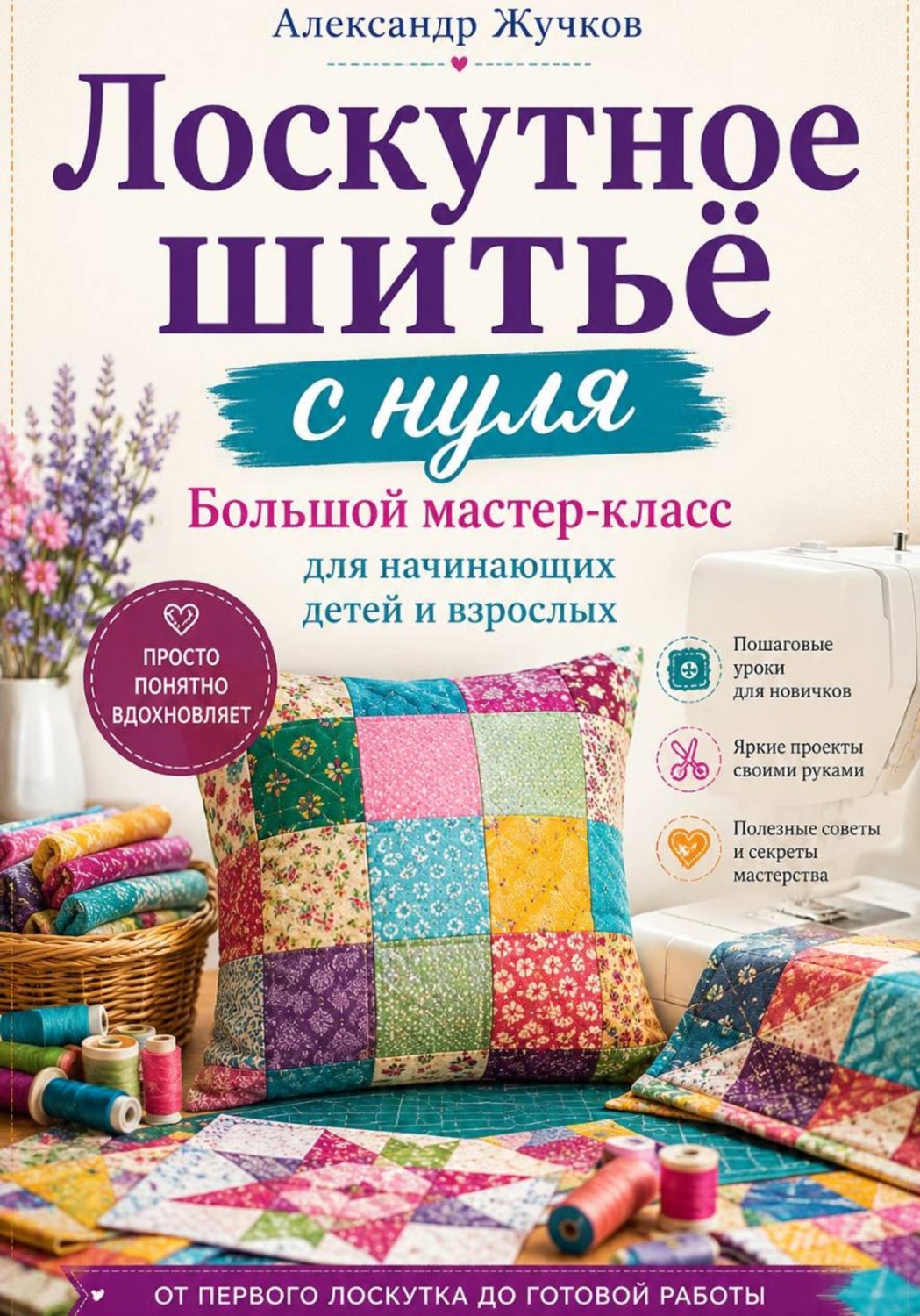 Обложка книги «Лоскутное шитьё с нуля. Большой мастер-класс для начинающих детей и взрослых»