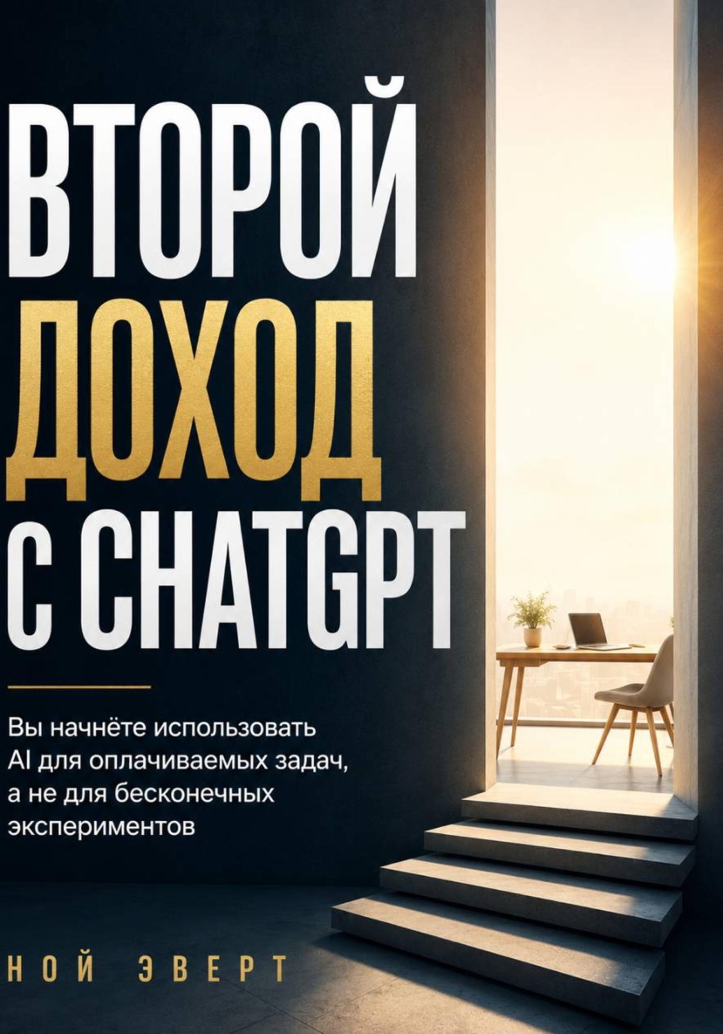 Обложка книги «Второй доход с ChatGPT. Вы начнёте использовать AI для оплачиваемых задач, а не для бесконечных экспериментов»