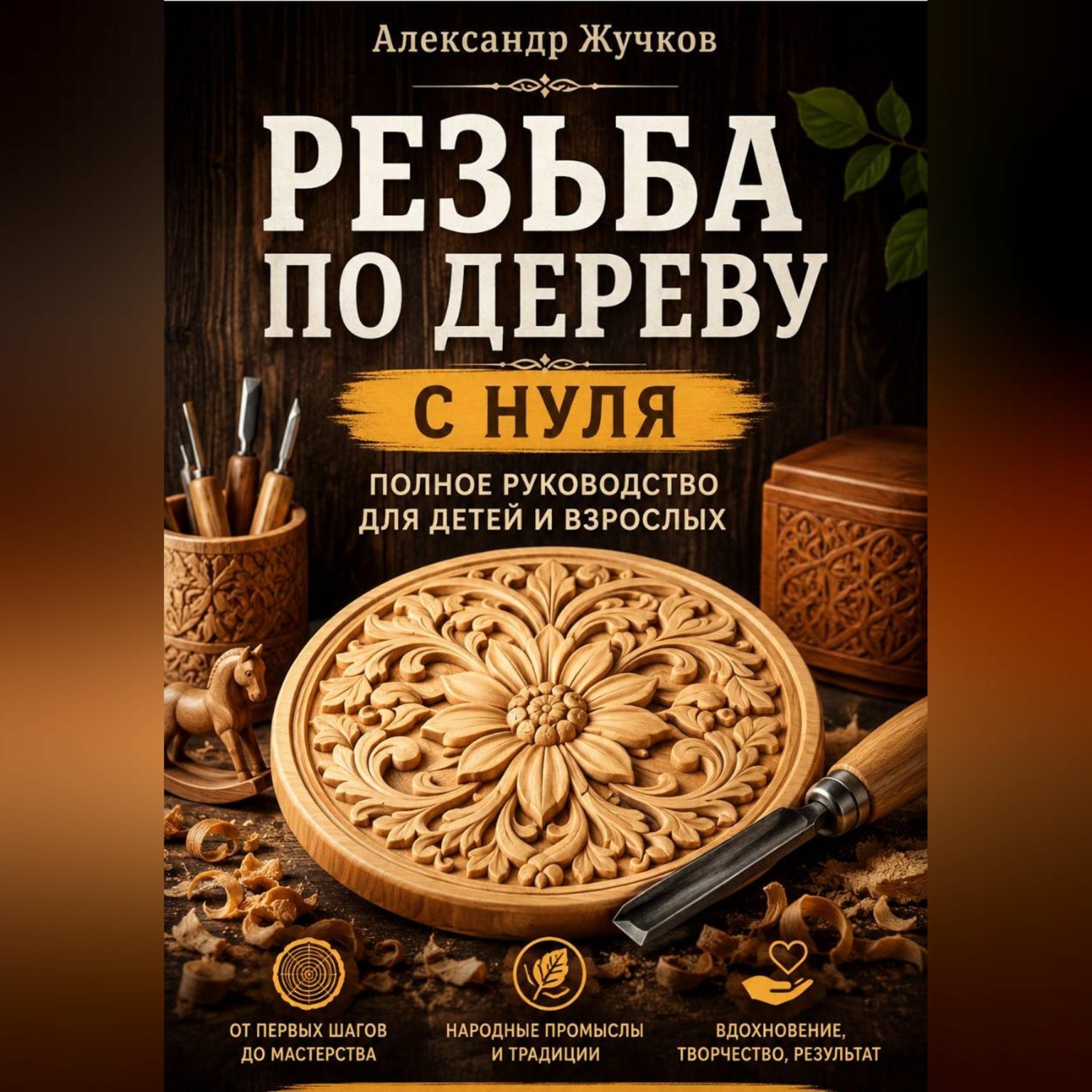 Обложка книги «Резьба по дереву с нуля. Полное руководство для детей и взрослых»