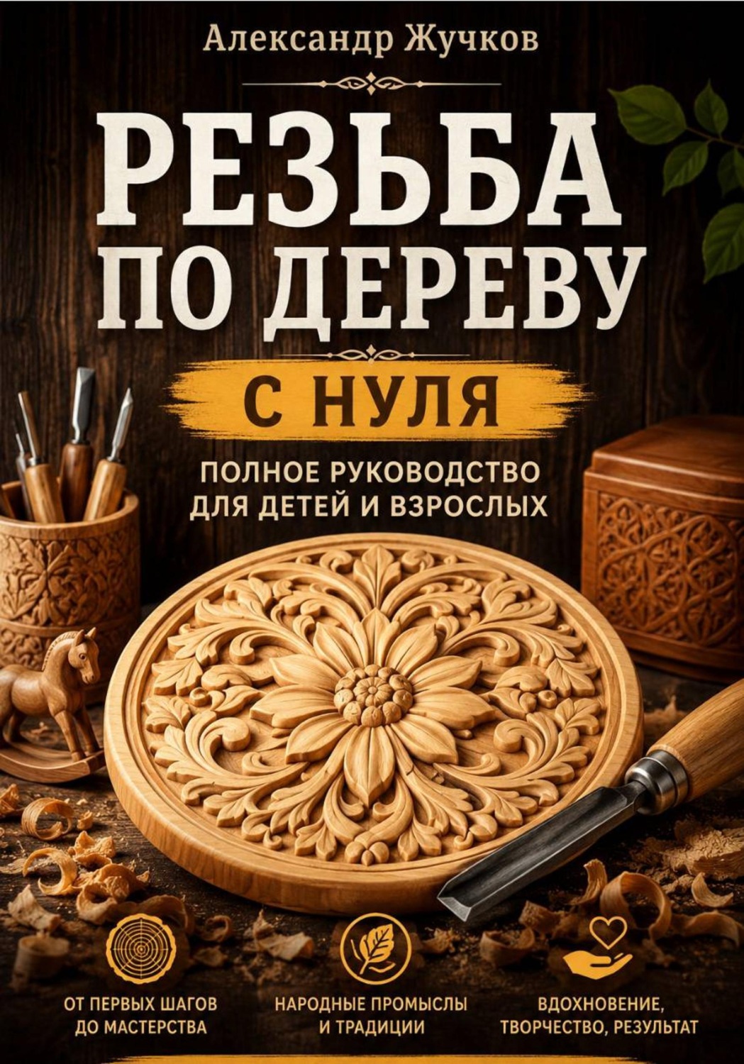 Обложка книги «Резьба по дереву с нуля. Полное руководство для детей и взрослых»