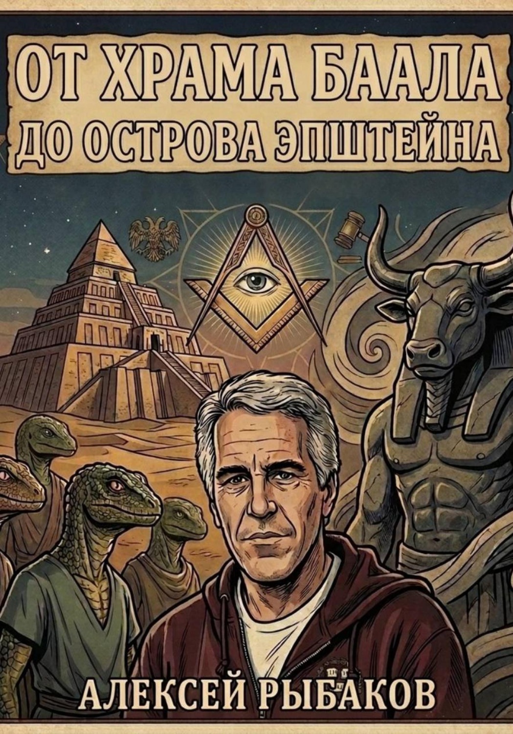 Обложка книги «От храма Баала до острова Эпштейна: как древние тайны легли в основу современных конспирологических теорий»