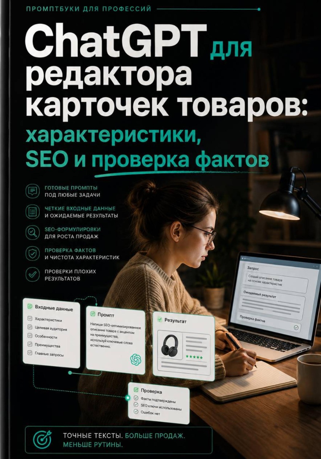 Обложка книги «ChatGPT для редактора карточек товаров: характеристики, SEO и проверка фактов»