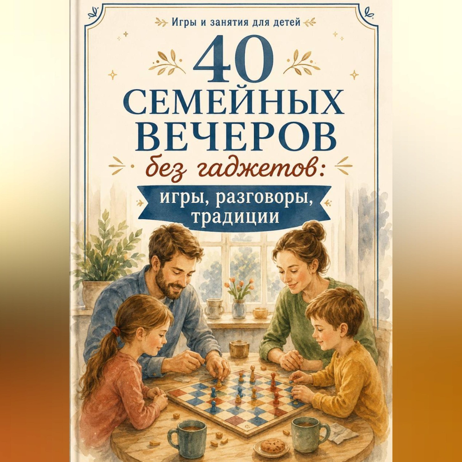 Обложка книги «40 семейных вечеров без гаджетов: игры, разговоры, традиции»
