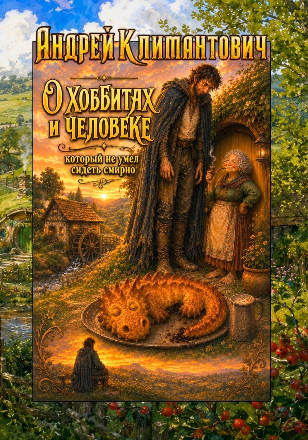 Обложка книги «О хоббитах и человеке, который не умел сидеть смирно»