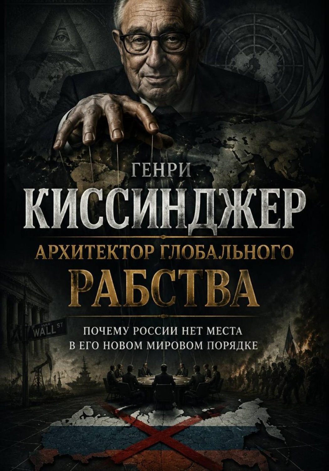 Обложка книги «Генри Киссинджер — архитектор глобального рабства. Почему России нет места в его новом мировом порядке»