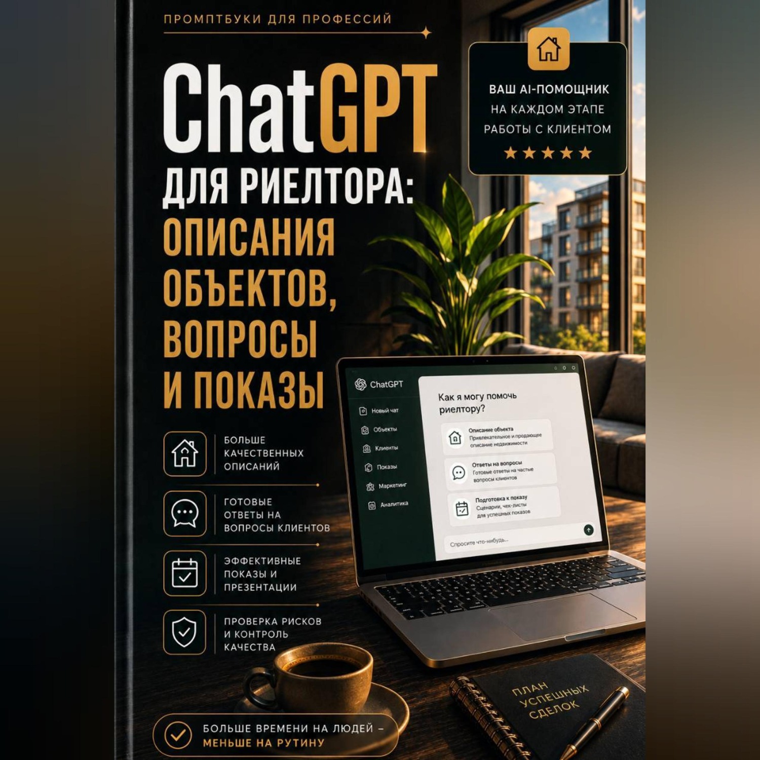 Обложка книги «ChatGPT для риелтора: описания объектов, вопросы и показы»
