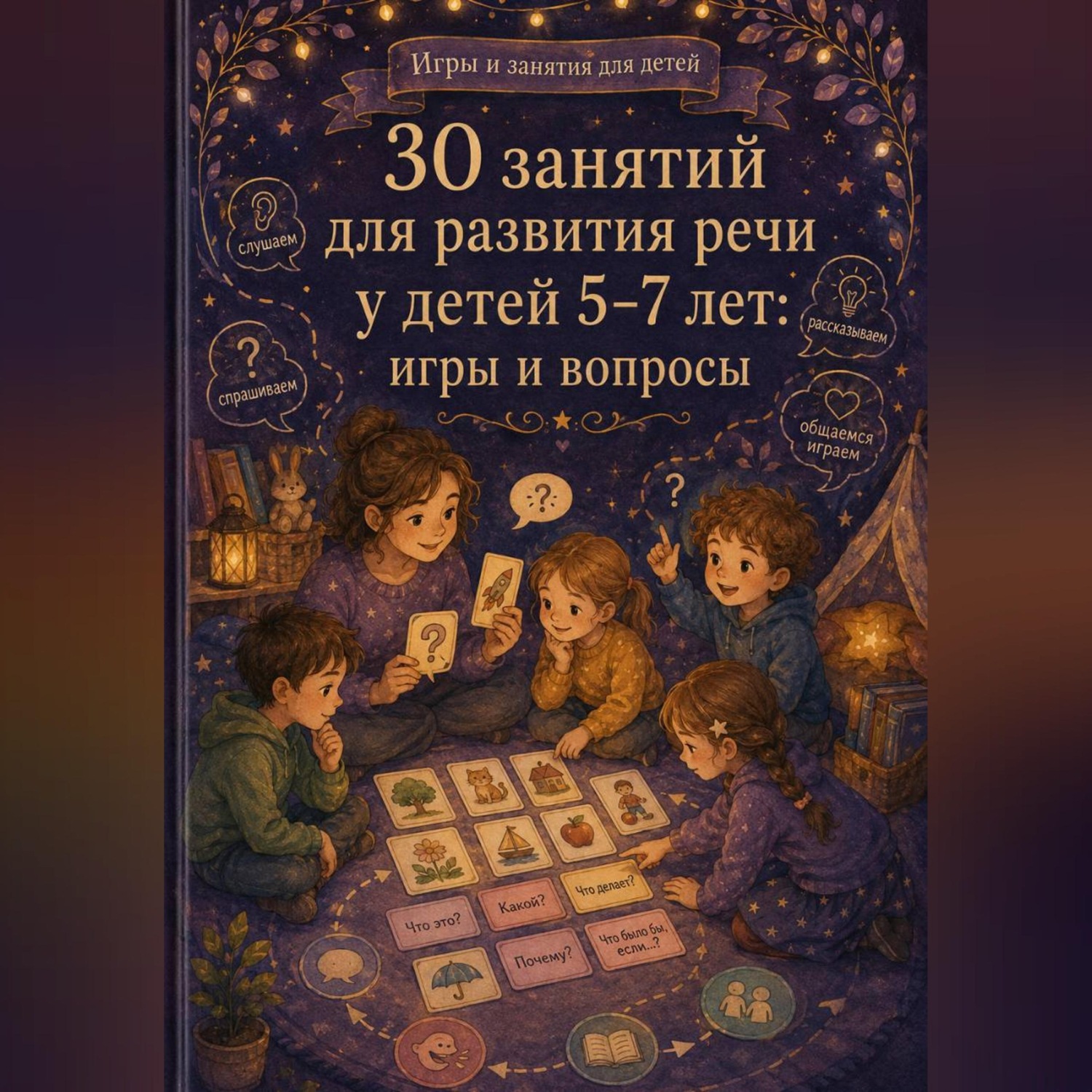 Обложка книги «30 занятий для развития речи у детей 5-7 лет: игры и вопросы»