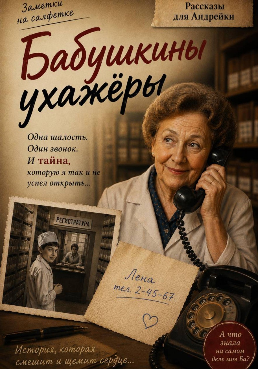 Обложка книги «Бабушкины ухажёры. Заметки на салфетке. Серия: Рассказы для Андрейки»