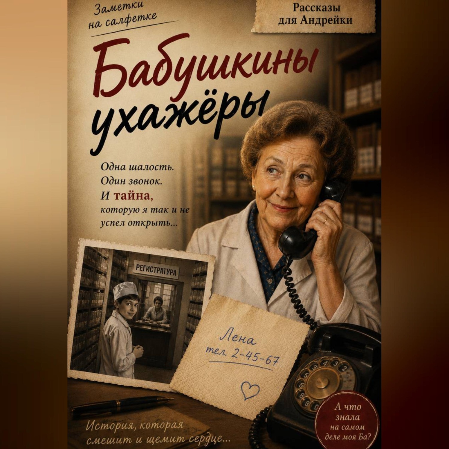 Обложка книги «Бабушкины ухажёры. Заметки на салфетке. Серия: Рассказы для Андрейки»
