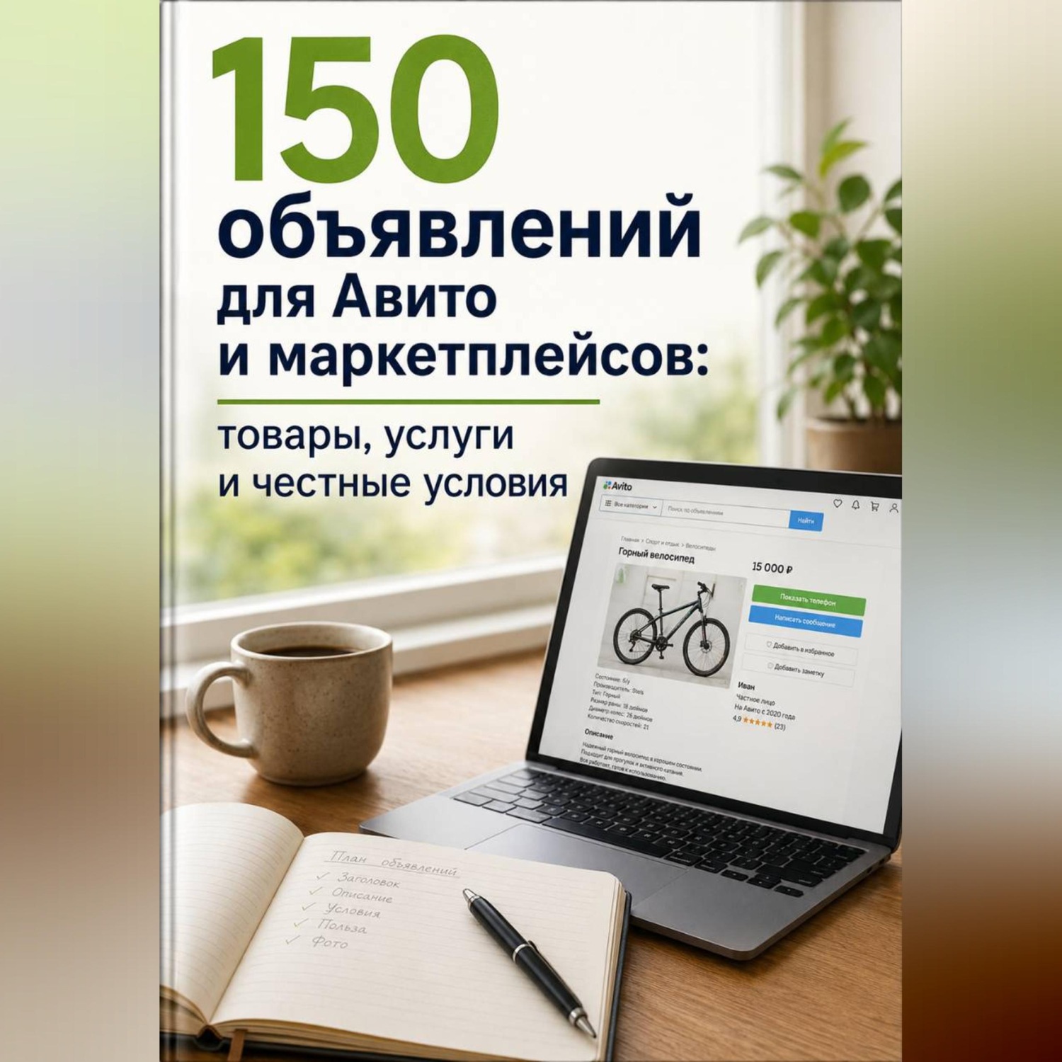 Обложка книги «150 объявлений для Авито и маркетплейсов: товары, услуги и честные условия»