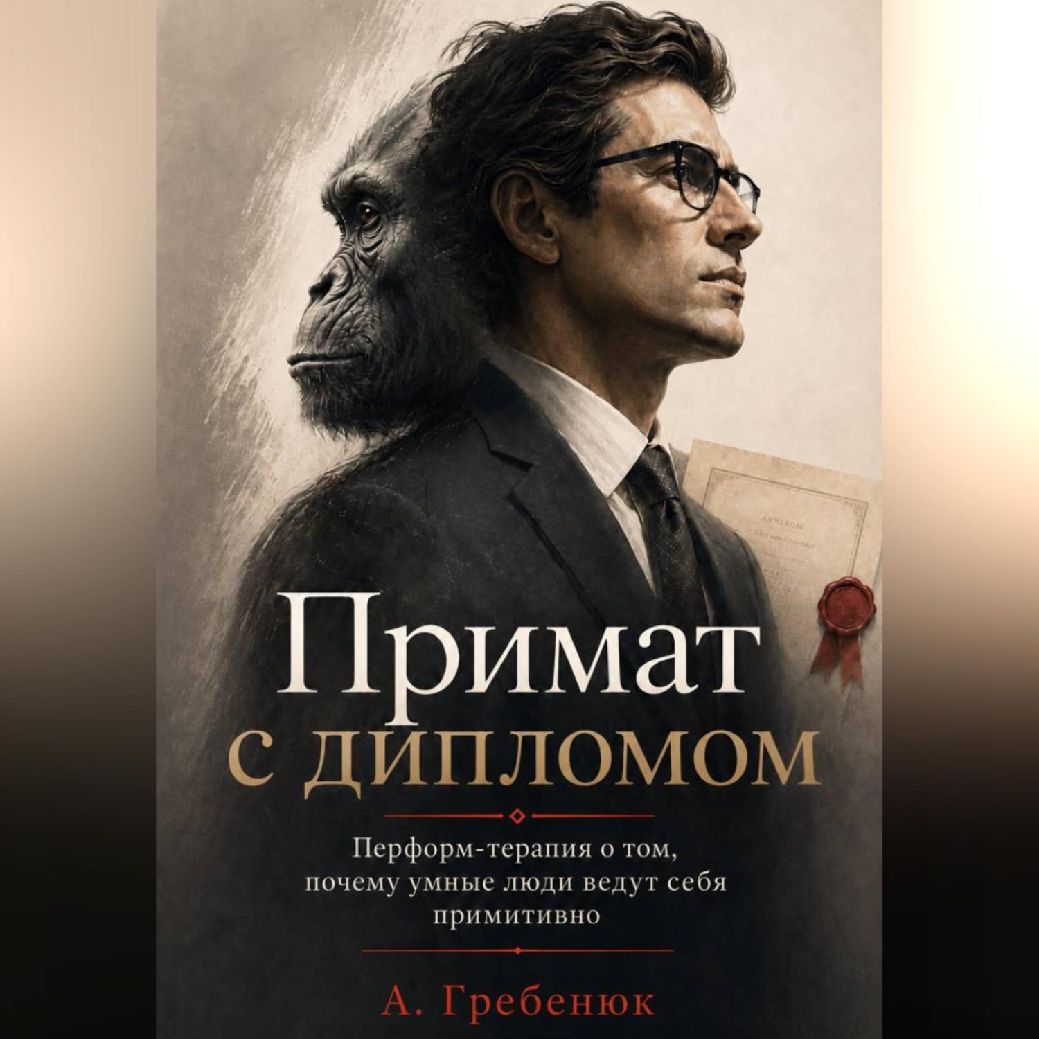 Обложка книги «Примат с дипломом. Перформ-терапия о том, почему умные люди ведут себя примитивно»