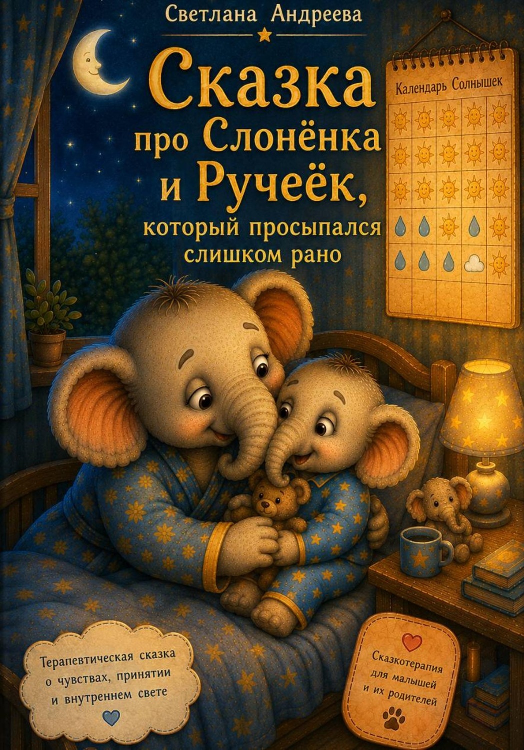 Обложка книги «Сказка про Слонёнка и Ручеёк, который просыпался слишком рано»