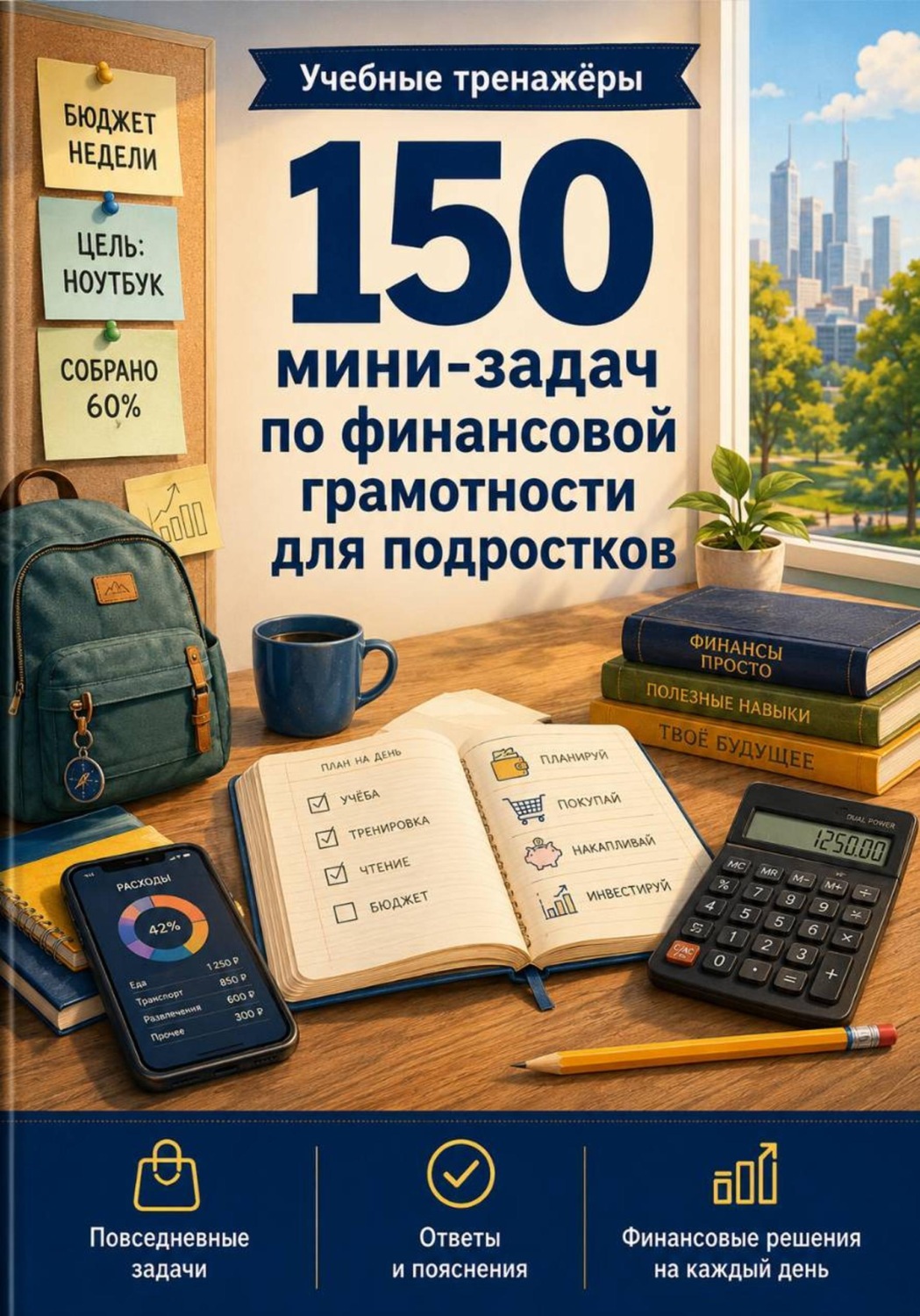 Обложка книги «150 мини-задач по финансовой грамотности для подростков»