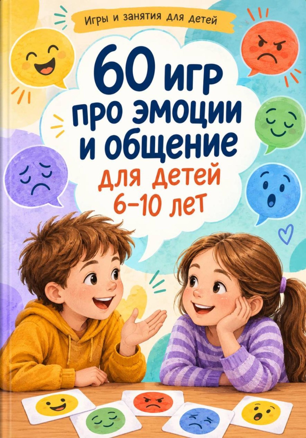 Обложка книги «60 игр про эмоции и общение для детей 6–10 лет»