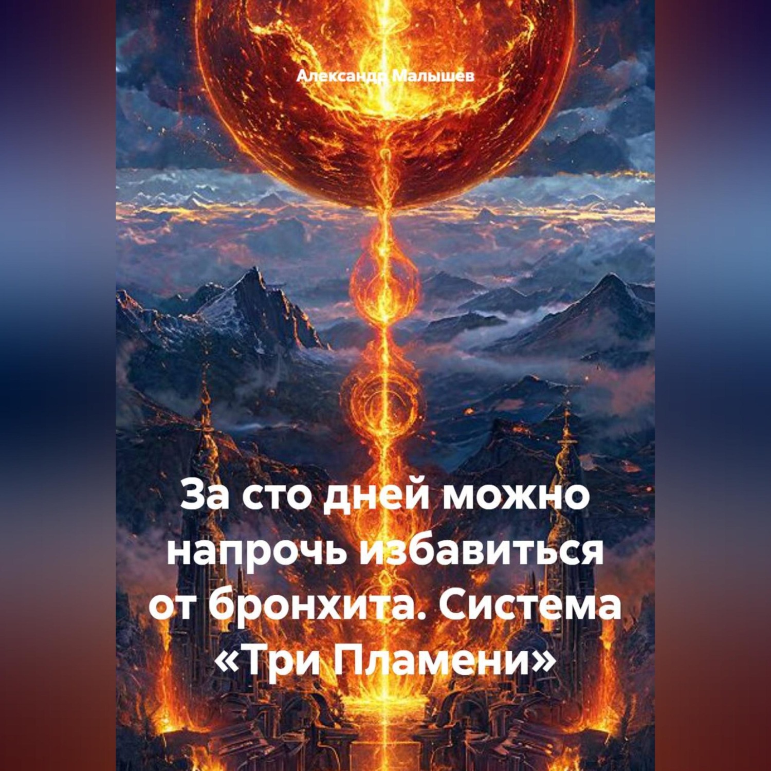 Обложка книги «За сто дней можно напрочь избавиться от бронхита. Система «Три Пламени»»