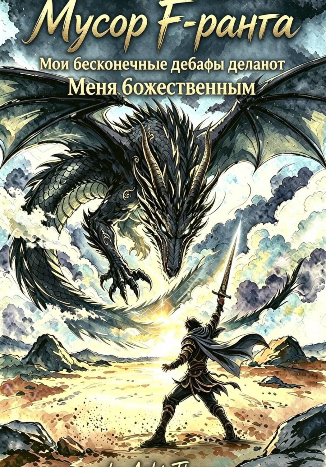 Обложка книги «Мусор F-ранга: мои бесконечные дебафы делают меня божественным»