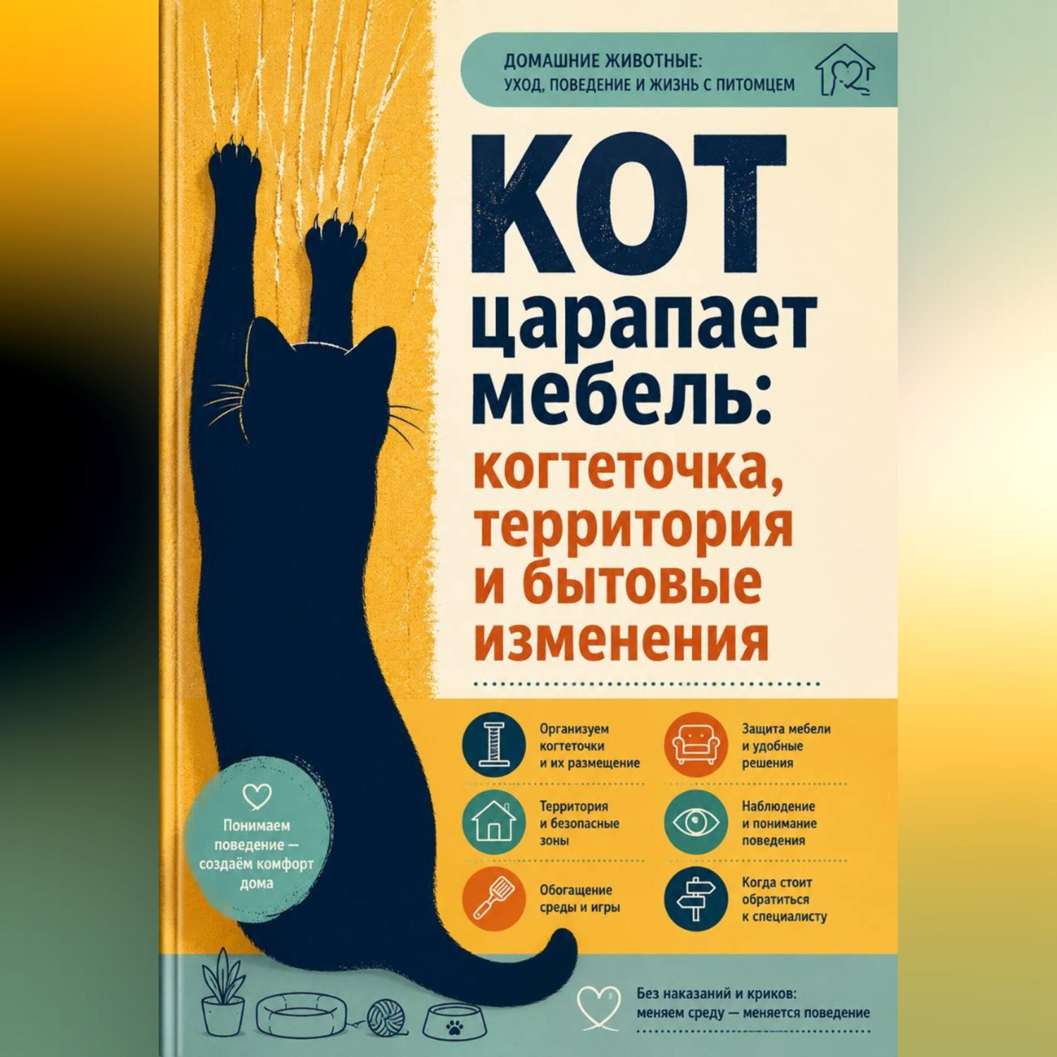 Обложка книги «Кот царапает мебель: когтеточка, территория и бытовые изменения»
