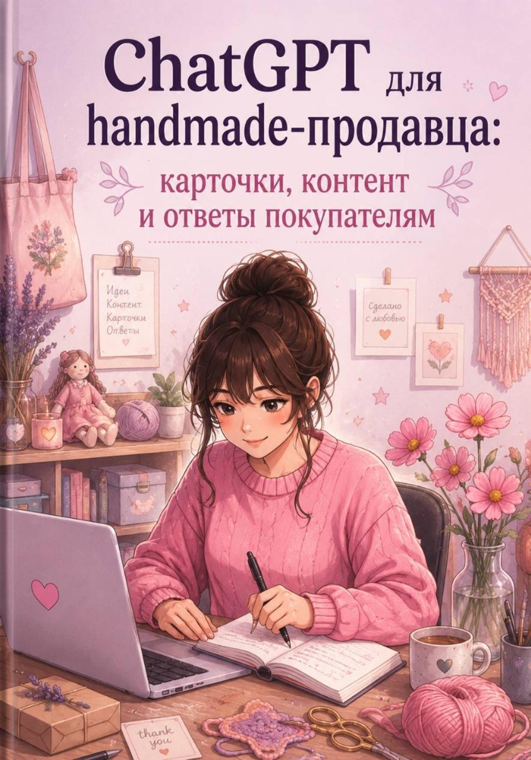 Обложка книги «ChatGPT для handmade-продавца: карточки, контент и ответы покупателям»