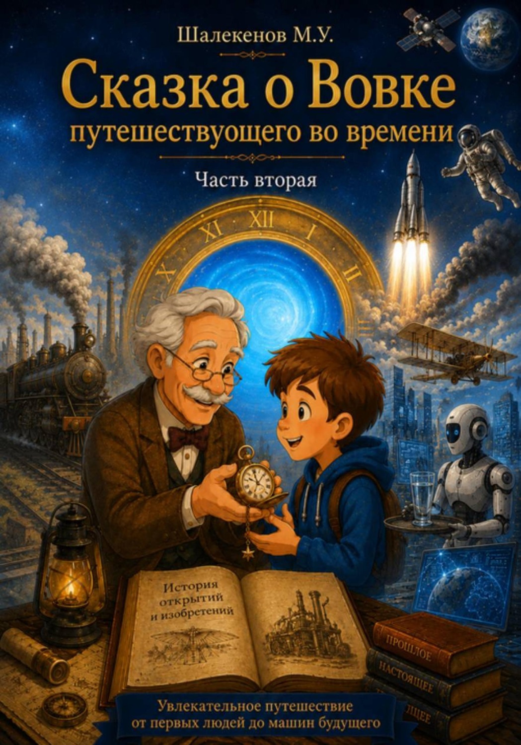 Обложка книги «Сказка о Вовке путешествующего во времени - часть 2. История открытий и изобретений»