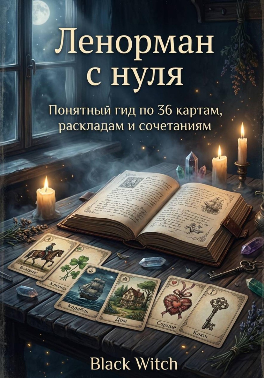 Обложка книги «Ленорман с нуля: понятный гид по 36 картам, раскладам и сочетаниям»