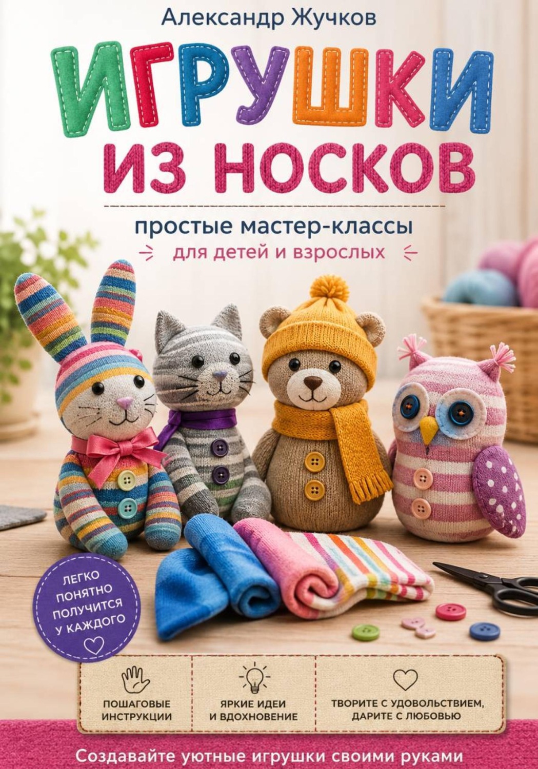 Обложка книги «Игрушки из носков: простые мастер-классы для детей и взрослых»