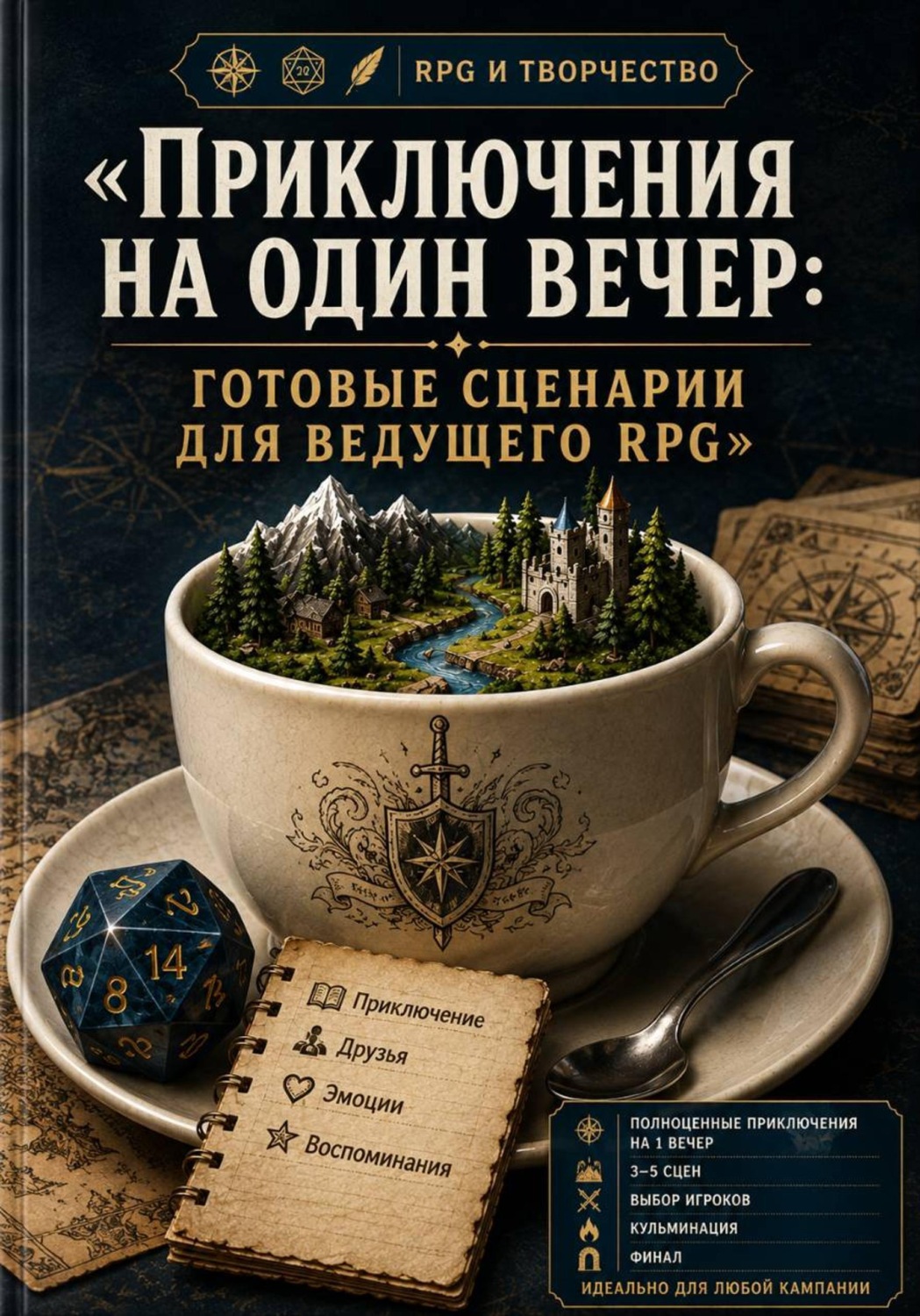 Обложка книги «Приключения на один вечер: готовые сценарии для ведущего RPG»