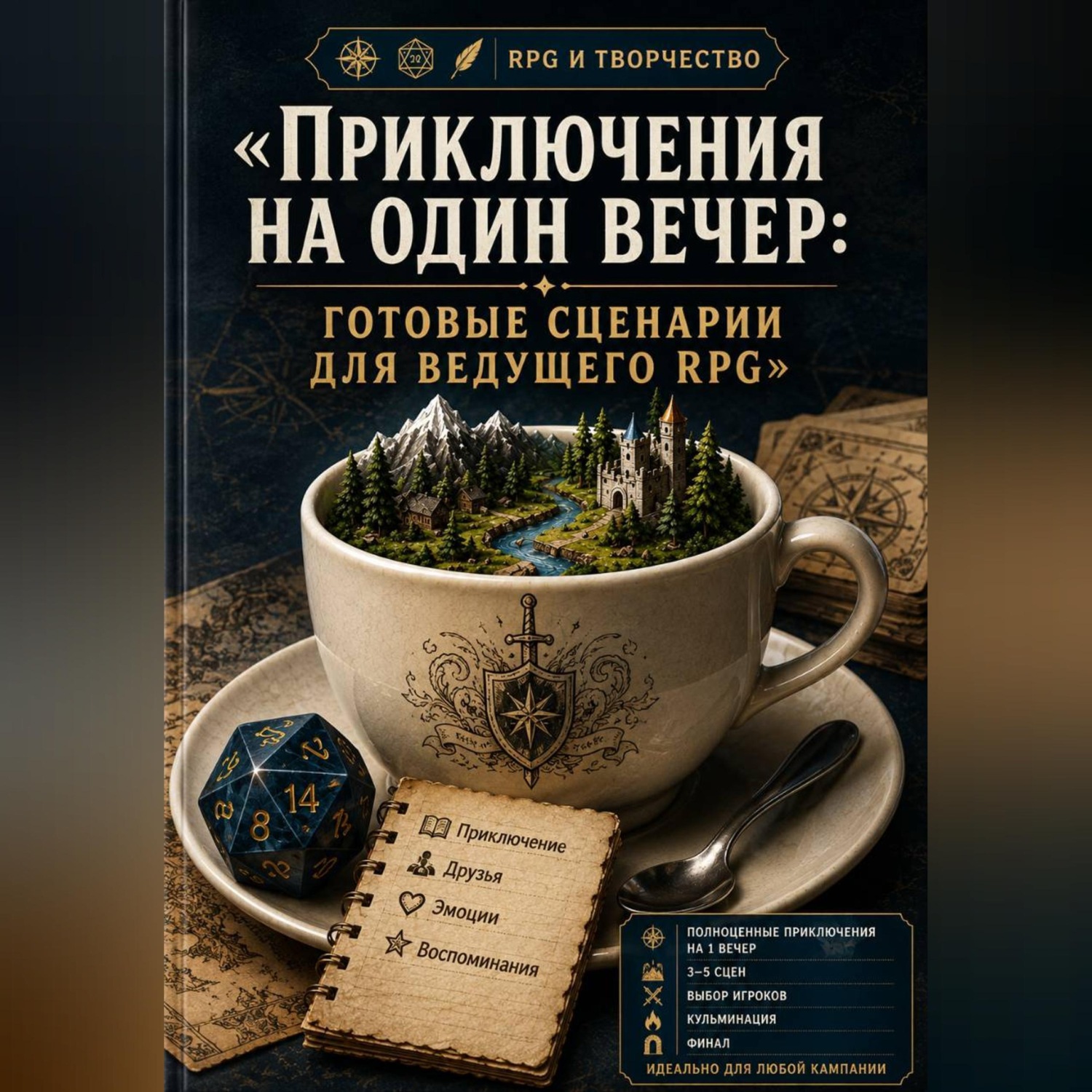 Обложка книги «Приключения на один вечер: готовые сценарии для ведущего RPG»