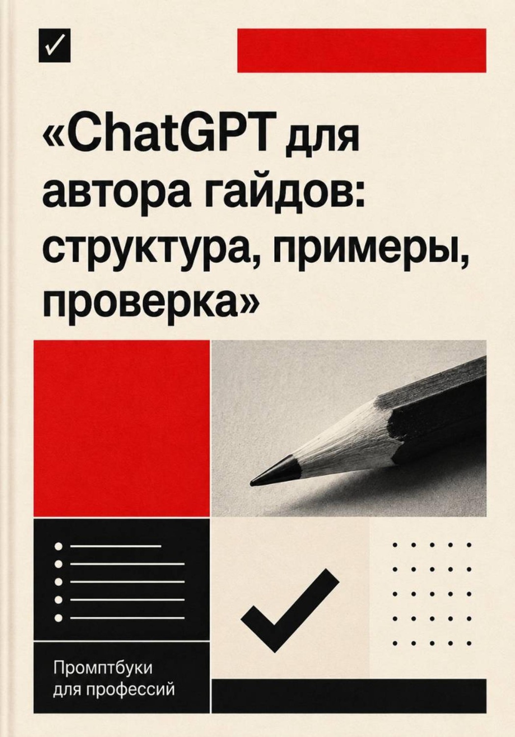 Обложка книги «ChatGPT для автора гайдов: структура, примеры, проверка»