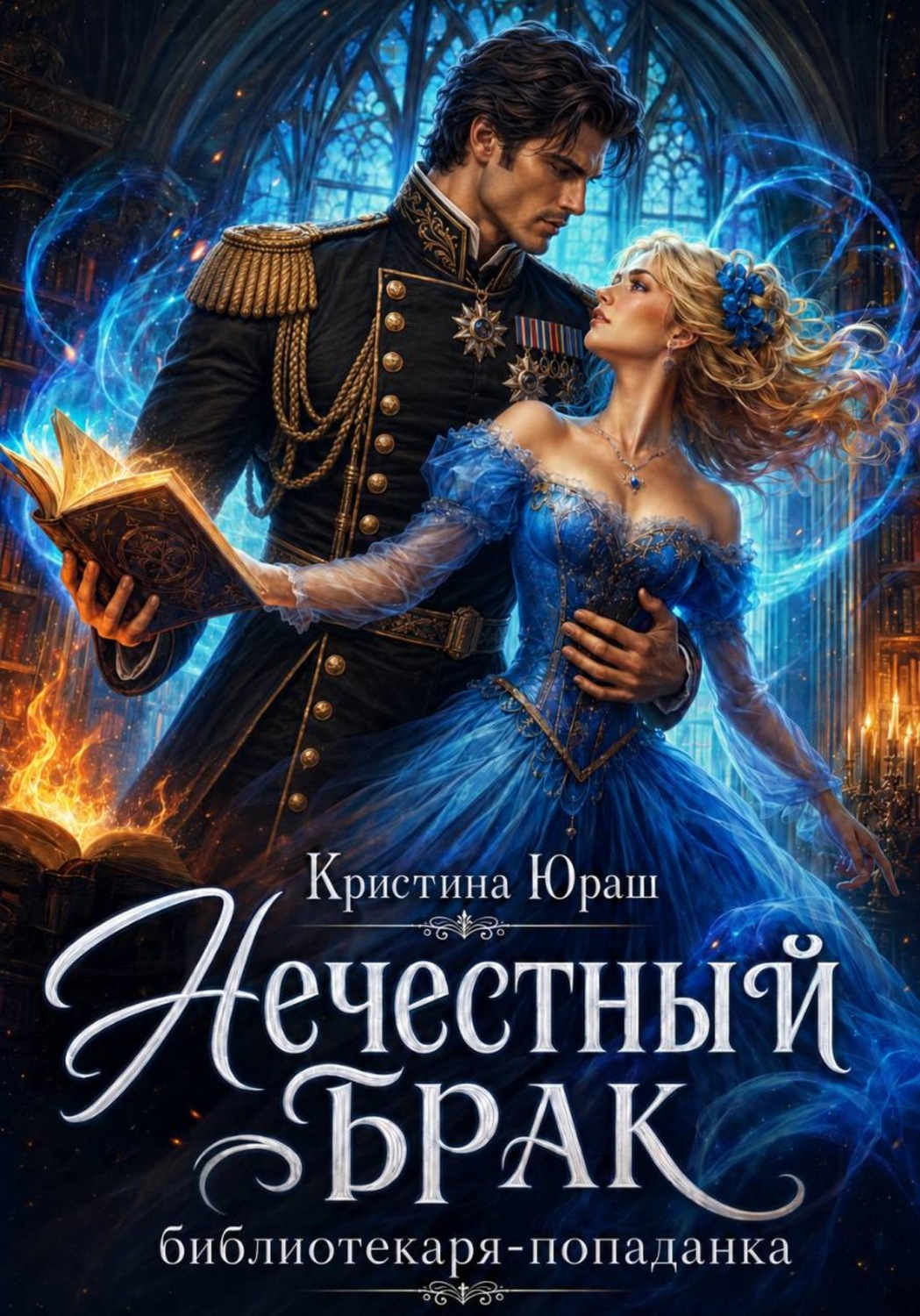 Обложка книги «Нечестный брак библиотекаря-попаднки»