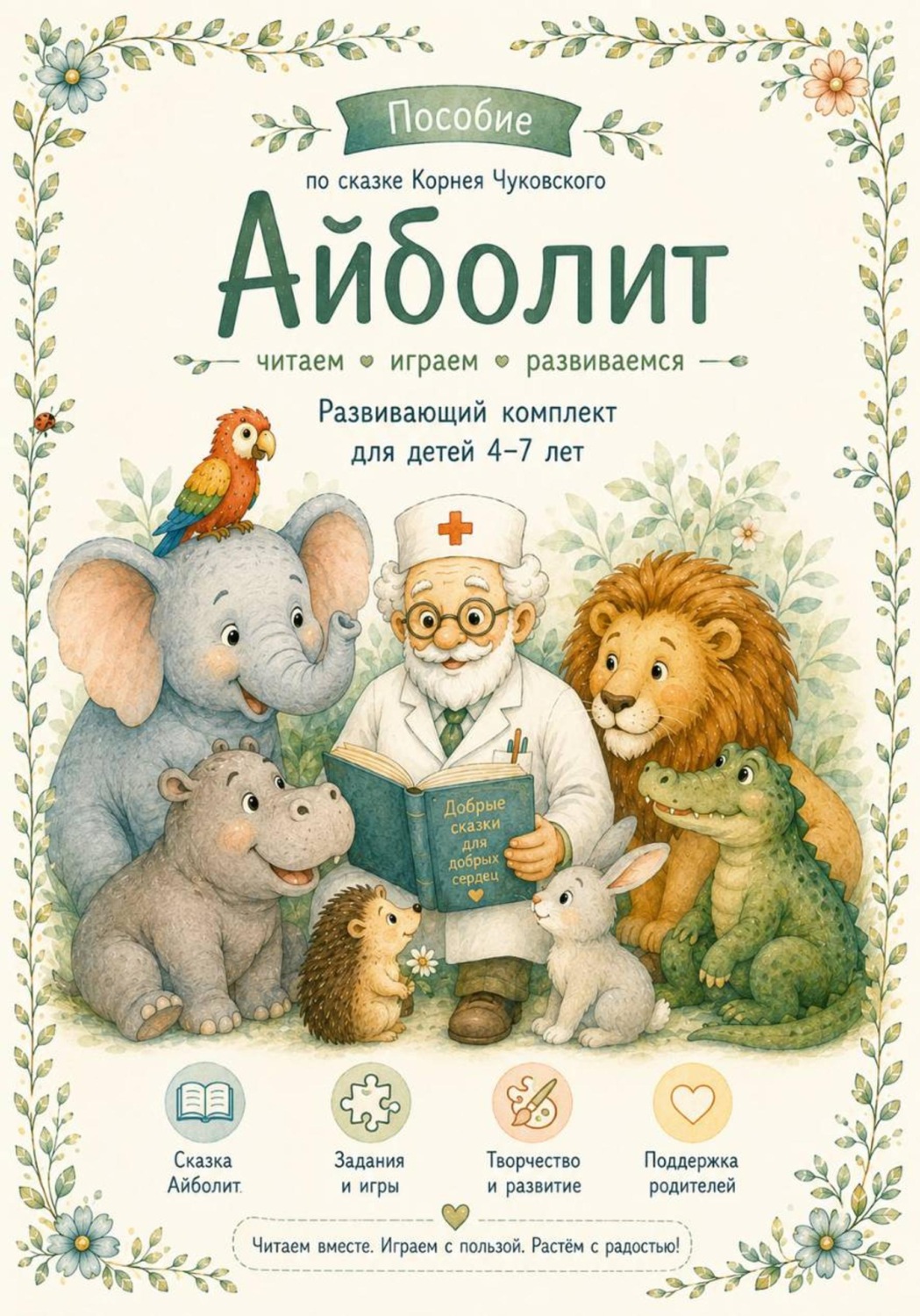 Обложка книги «Развивающий комплект по сказке К. И. Чуковского «Айболит»»
