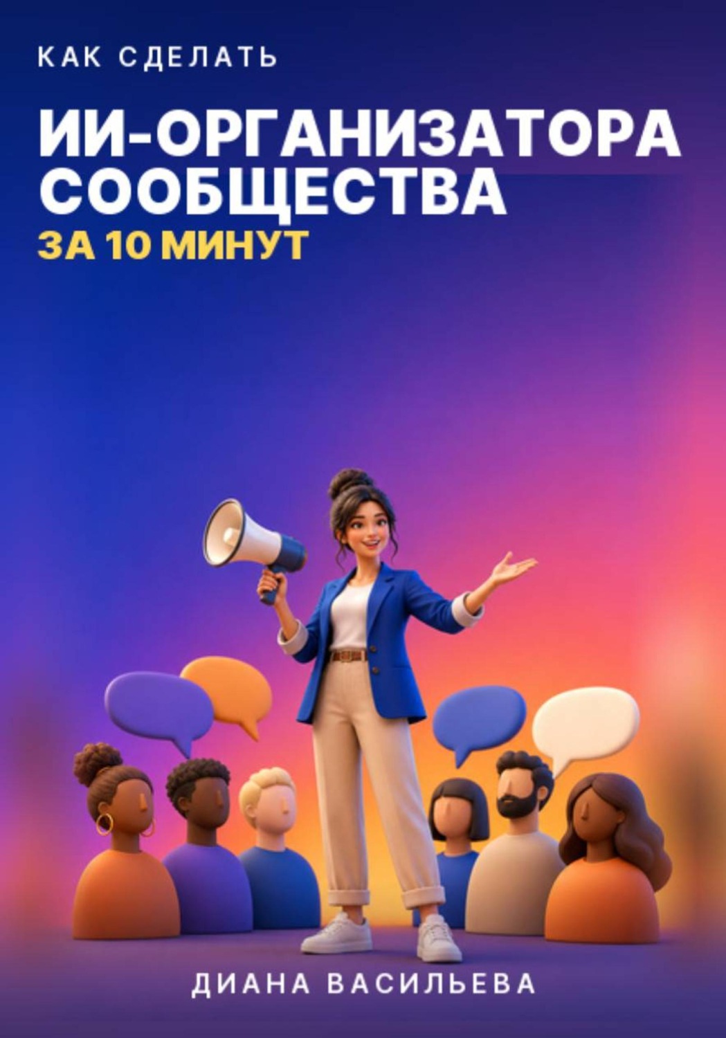 Обложка книги «КАК СДЕЛАТЬ ИИ-ОРГАНИЗАТОРА СООБЩЕСТВА ЗА 10 МИНУТ» — Диана Васильева