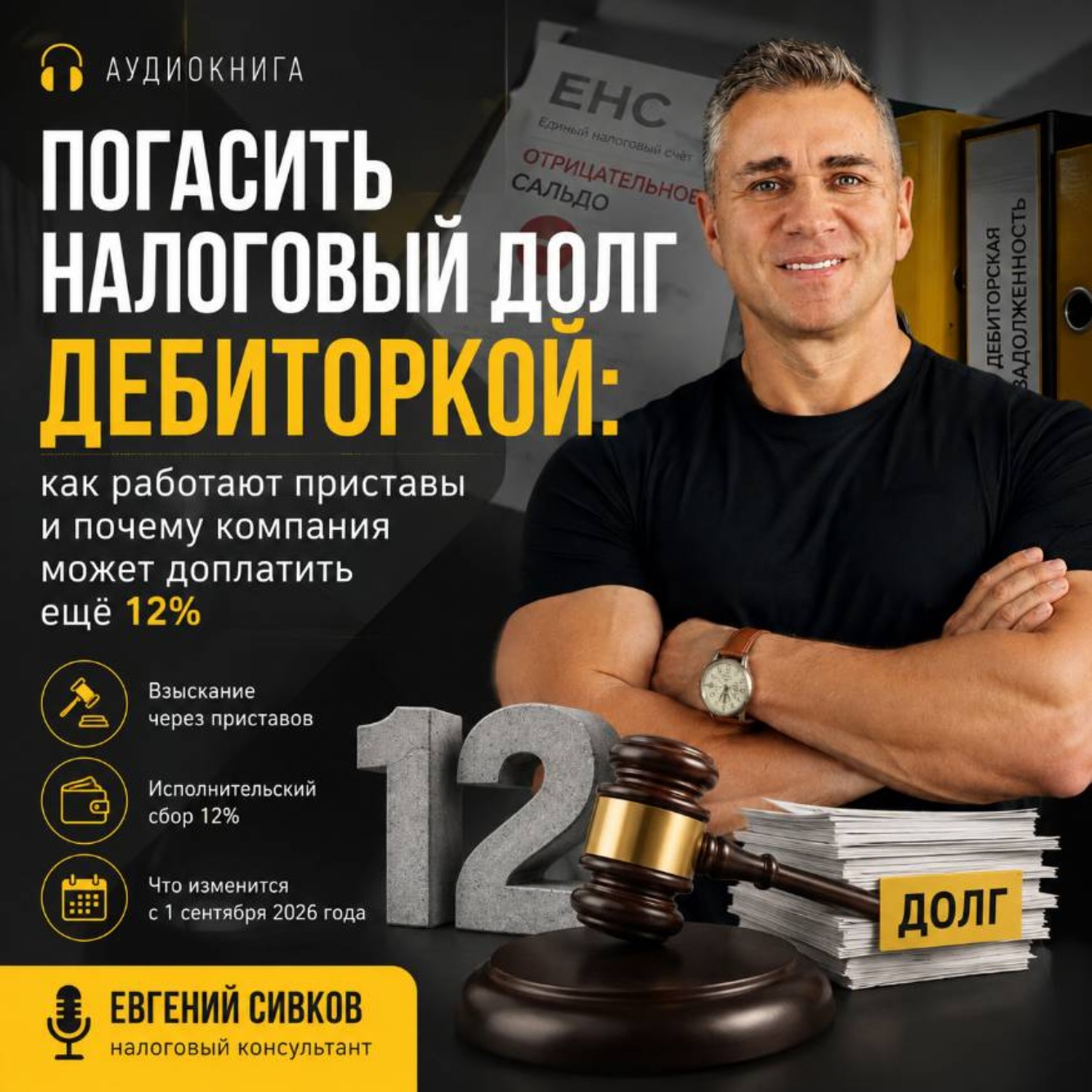 Обложка книги «Погасить налоговый долг дебиторкой: как работают приставы и почему компания может доплатить ещё 12%»