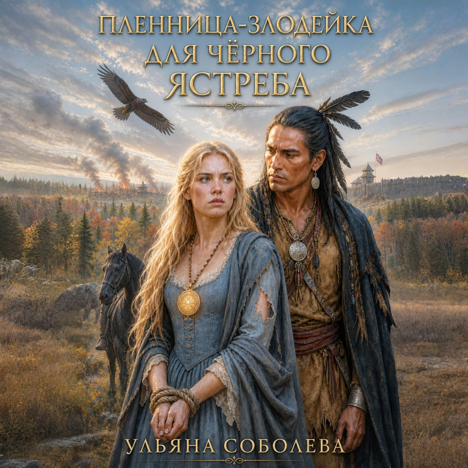 Обложка книги «Злодейка-пленница для Черного Ястреба»