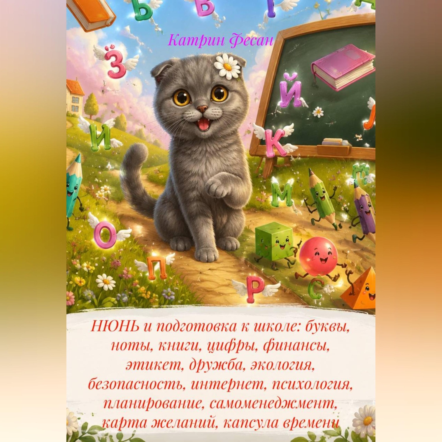 Обложка книги «НЮНЬ и подготовка к школе: буквы, ноты, книги, цифры, финансы, этикет, дружба, экология, безопасность, интернет, психология, планирование, самоменеджмент, карта желаний, капсула времени»