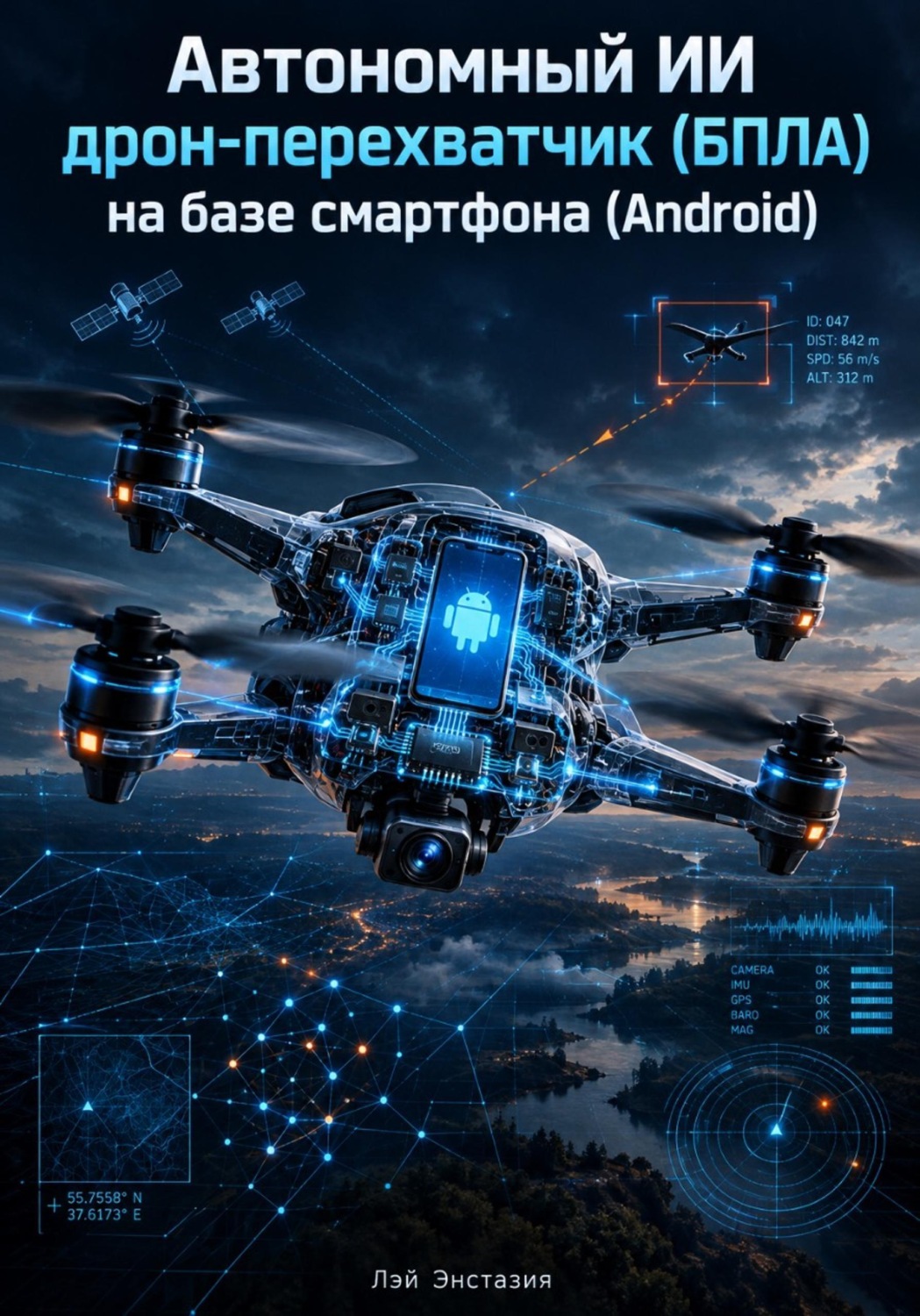 Обложка книги «Автономный ИИ дрон-перехватчик (БПЛА) на базе смартфона (Android)»