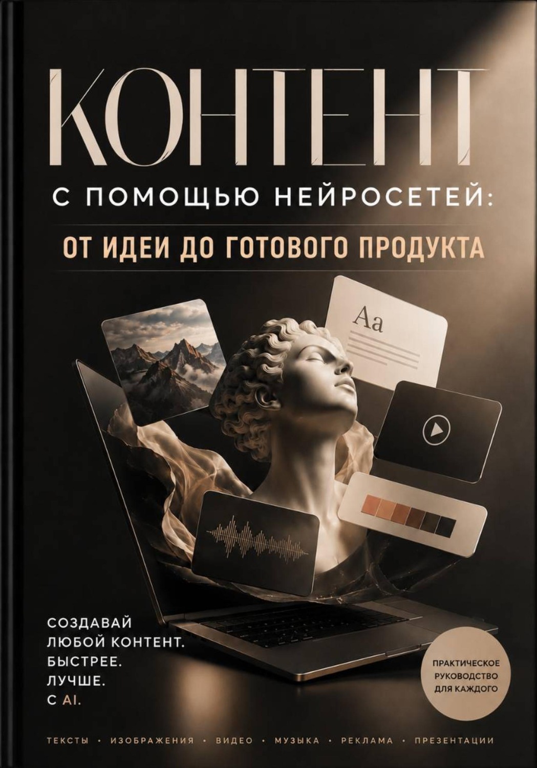 Обложка книги «Контент с помощью нейросетей: от идеи до готового продукта»