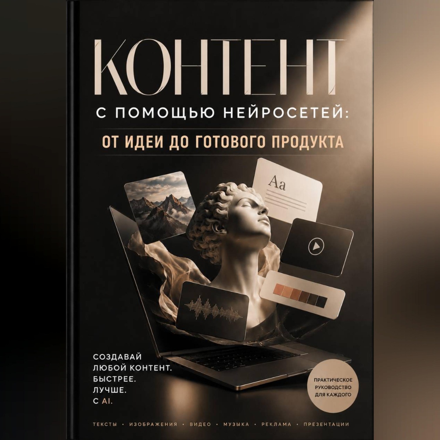 Обложка книги «Контент с помощью нейросетей: от идеи до готового продукта»