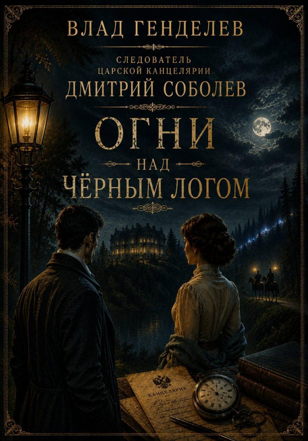 Обложка книги «Следователь царской канцелярии Дмитрий Соболев. Огни над Чёрным логом»