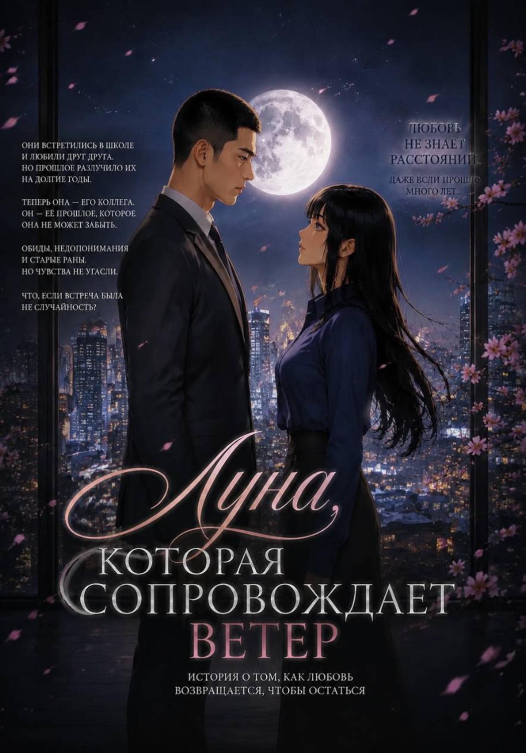 Обложка книги «Луна, которая сопровождает ветер»