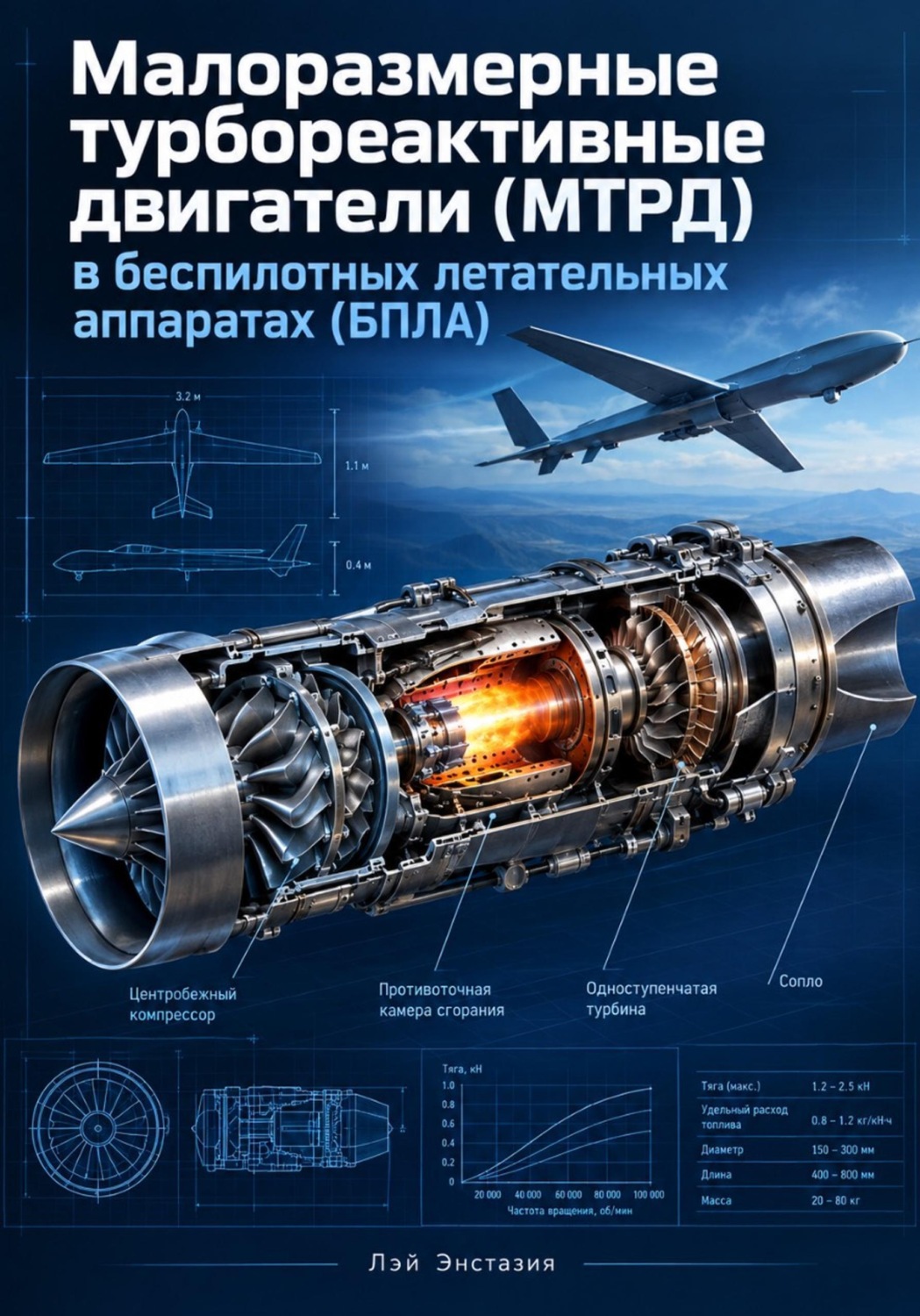 Обложка книги «Малоразмерные турбореактивные двигатели (МТРД) в беспилотных летательных аппаратах (БПЛА)»