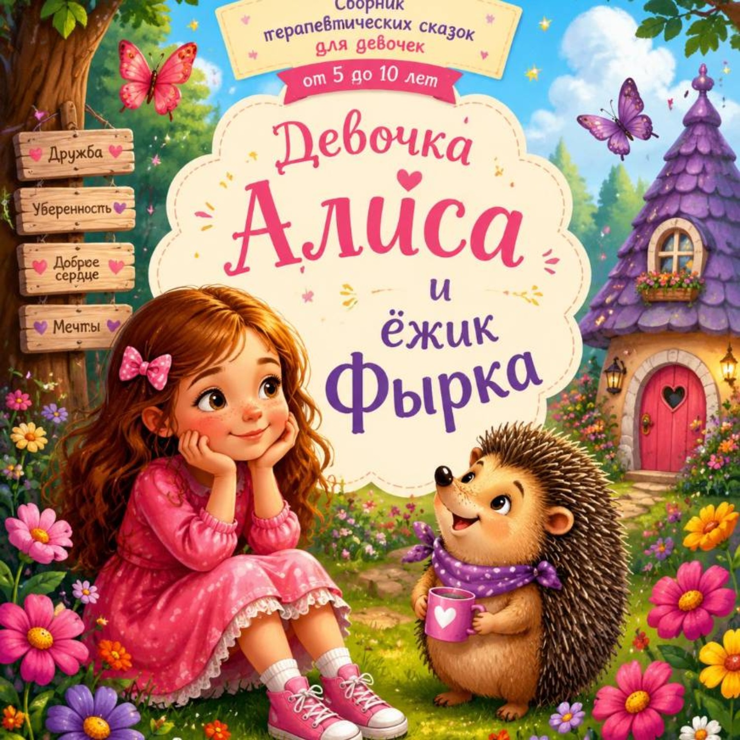 Обложка книги «Терапевтические сказки про Алису и ёжика Фырку.»
